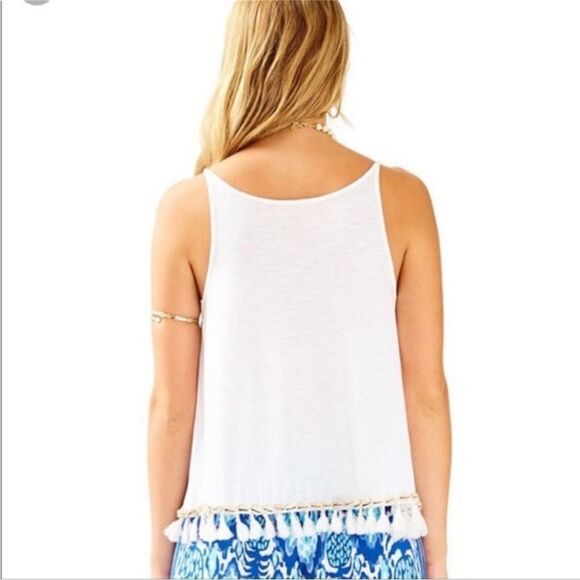 Lilly Pulitzer Auden Sea Shell Seashell Swing Tank Top with Tassels - Picture 3 of 9